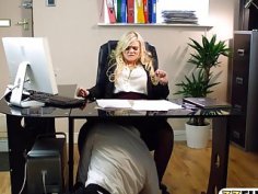 Luscious office babe Katy Jayne tit fuck and banged hard