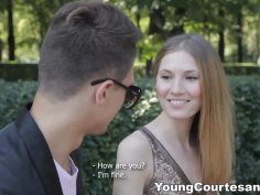 Young courtesan from Russia Mia Reese gets intimate with her new client