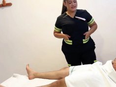 Nurse handjob for hard erection - blonde latina milf rough sex pov