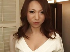 Horny Japanese MILF kneels to blow a strangers big cock