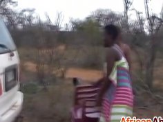 African sluts blowing big throbbing dicks outdoors