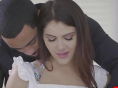 Valentina Nappi fucked hard by a big black cock inside the kitchen