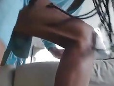 Black teen with fat ass masturbating on cam