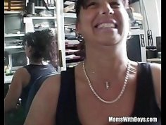 Momswithboys office fuck with mature brunette slut